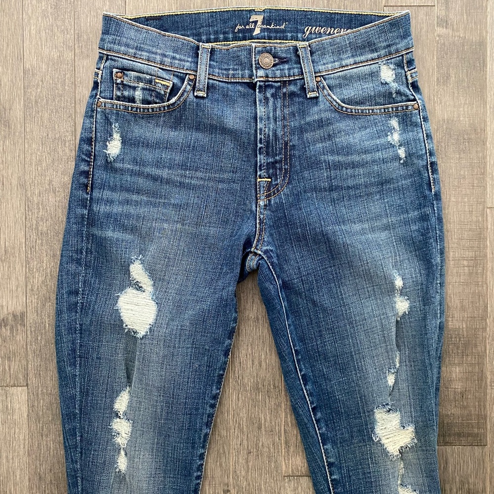 7 For All Mankind Gwenevere High Rise Skinny Jeans - Picture 2 of 9